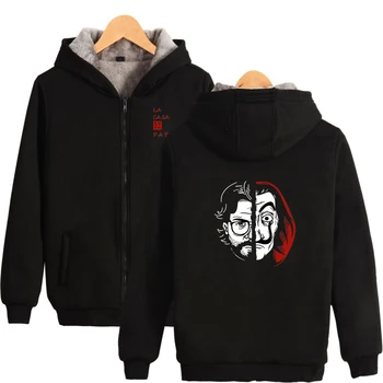 La casa de papel Thicken hoodie Cotton Men Zipper Fashion Hooded Sweatshirt Casual Money Heist Hoodie Zipper Sweatshirt 
La casa de papel Thicken hoodie Cotton Men Zipper Fashion Hooded Sweatshirt Casual Money Heist Hoodie Zipper Sweatshirt