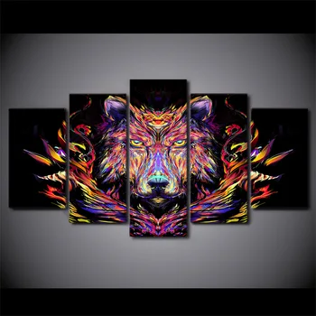 5 Pieces Colorful Wolf Head Canvas Prints Animal Picture Paintings Posters And Prints Canvas Painting 
5 Pieces Colorful Wolf Head Canvas Prints Animal Picture Paintings Posters And Prints Canvas Painting