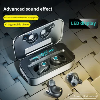 Wireless Bluetooth Earphone TWS Hifi Stereo Earphone Fingerprint Touch Active Noise Cancelling Earbuds gaming Headsets 2600mAh
Wireless Bluetooth Earphone TWS Hifi Stereo Earphone Fingerprint Touch Active Noise Cancelling Earbuds gaming Headsets 2600mAh