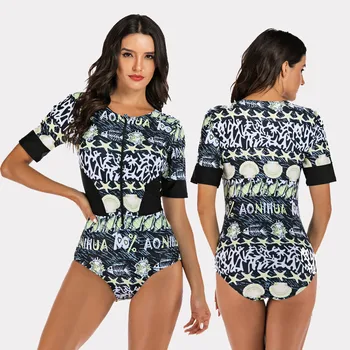 Womens Half Sleeve Printing One-Piece Diving Surfing Swimwear Female Zipper Sport Suit Swimming Bodysuit Swimsuit Beachwear #GH
Womens Half Sleeve Printing One-Piece Diving Surfing Swimwear Female Zipper Sport Suit Swimming Bodysuit Swimsuit Beachwear #GH