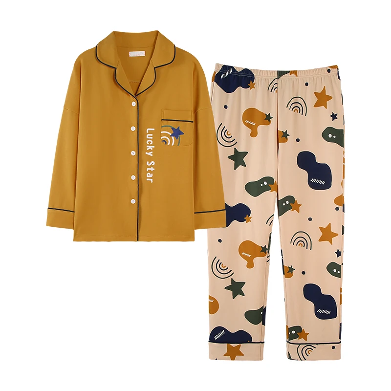 New Star Printing Women Pajamas Homesuit Homeclothes Long Sleeve Long Pants Pj Set Fashion Style Yellow Pajamas Set Sleepwear
New Star Printing Women Pajamas Homesuit Homeclothes Long Sleeve Long Pants Pj Set Fashion Style Yellow Pajamas Set Sleepwear