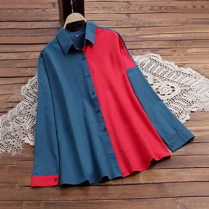 Kaftan Patchwork Shirts Women's Spring Blouse 2020 ZANZEA Casual Long Sleeve Tunic Female Button Blusas Oversized Tops 5XL
Kaftan Patchwork Shirts Women's Spring Blouse 2020 ZANZEA Casual Long Sleeve Tunic Female Button Blusas Oversized Tops 5XL