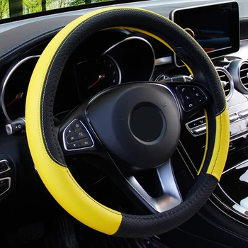 38cm Leather Car Sports Steering Wheel Cover Universal Anti-Slip Breathable High Quality Microfiber Leather Material
38cm Leather Car Sports Steering Wheel Cover Universal Anti-Slip Breathable High Quality Microfiber Leather Material