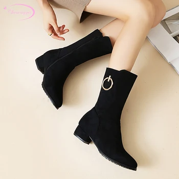 Party style comfortable round toe flock fashion metal zipper black medium with thick heel riding boots women's shoes big size
Party style comfortable round toe flock fashion metal zipper black medium with thick heel riding boots women's shoes big size
