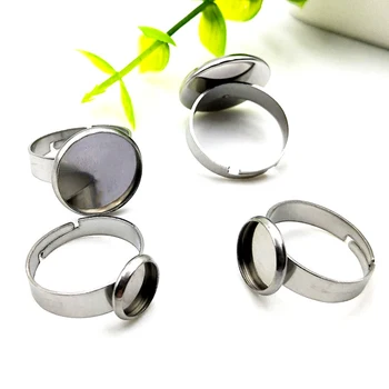 10pcs/lot Adjustable Stainless Steel Blank Ring Base Fit Dia 6-18mm Glass Cabochons Cameo Settings Tray Diy Jewelry Making Ring 
10pcs/lot Adjustable Stainless Steel Blank Ring Base Fit Dia 6-18mm Glass Cabochons Cameo Settings Tray Diy Jewelry Making Ring