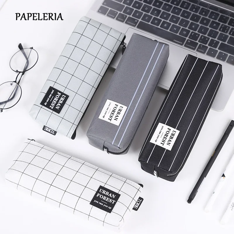PAPELERIA Plaid Striped Pencil Case Simple Oxford Cloth Large Capacity Cute Pencil Pouch Student Pen Bag Office School Supplies
PAPELERIA Plaid Striped Pencil Case Simple Oxford Cloth Large Capacity Cute Pencil Pouch Student Pen Bag Office School Supplies