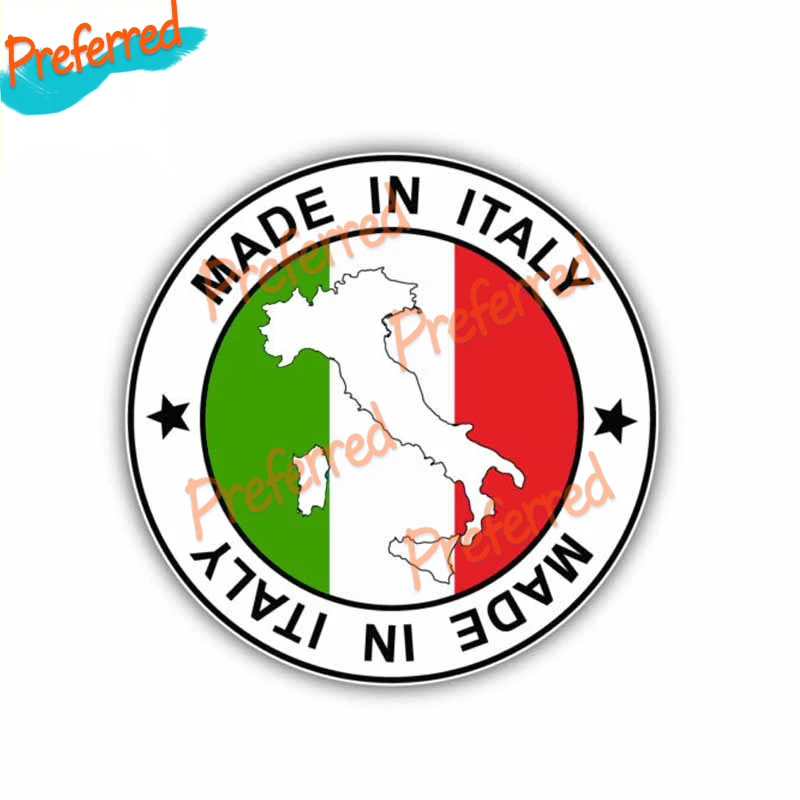 

High Quality Fashion Made In Italy Map Flag Decal Motocross Racing Laptop Helmet Trunk Wall Vinyl Car Sticker Die Cutting