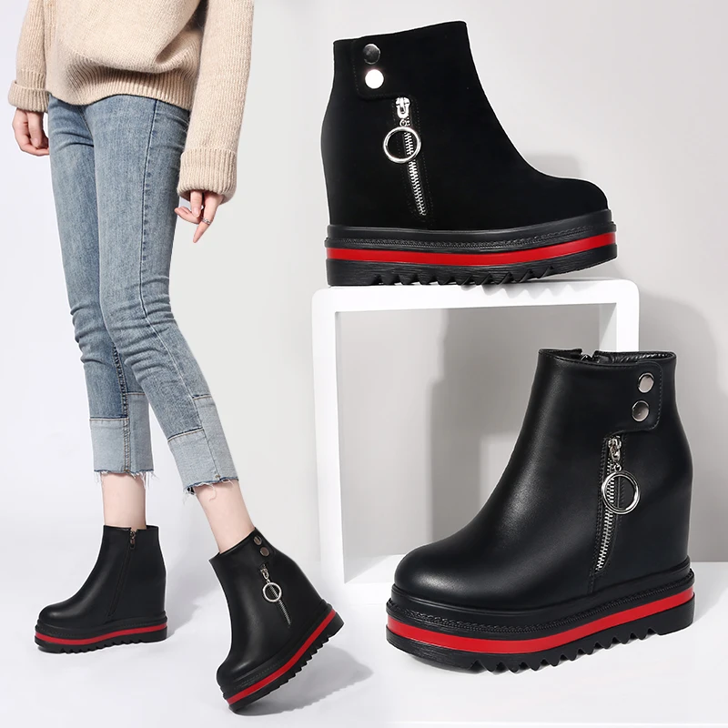 US4-10 Womens Round Toe Platform Ankle Boots Match Colors Wedge Super High Heel Zipper Shoes Punk Motorcycle Black A1632
US4-10 Womens Round Toe Platform Ankle Boots Match Colors Wedge Super High Heel Zipper Shoes Punk Motorcycle Black A1632