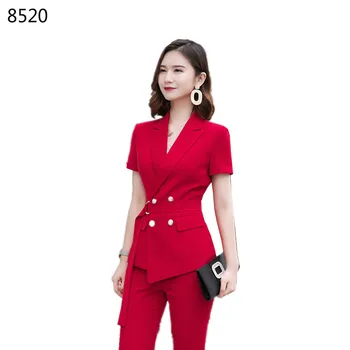 Women's Office Lady Two Pieces Sets Fashion Pants Suits with Belt Short Sleeve Blazer Office Ladies Business Work Wear OL Suit
Women's Office Lady Two Pieces Sets Fashion Pants Suits with Belt Short Sleeve Blazer Office Ladies Business Work Wear OL Suit