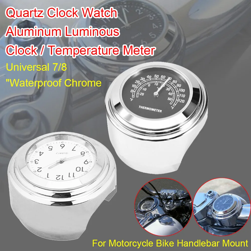 7/8 Universal Waterproof shockproof Motorcycle Bicycle Handlebar Mounted Motorcycle Hand Clock Thermometer
7/8 Universal Waterproof shockproof Motorcycle Bicycle Handlebar Mounted Motorcycle Hand Clock Thermometer