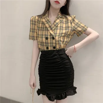 Women Summer Fashion Dress Sets Two Pieces Check Plaid Blazer Shirt&Bodycon Mermaid Mini Skirt Suits 2pc Sexy Skirt Sets Outfits
Women Summer Fashion Dress Sets Two Pieces Check Plaid Blazer Shirt&Bodycon Mermaid Mini Skirt Suits 2pc Sexy Skirt Sets Outfits