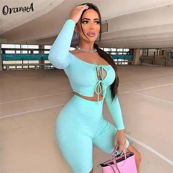 OrangeA women tracksuit slash neck full sleeve bandage sexy bandage crop top biker shorts set sporty streetwear skinny outfit
OrangeA women tracksuit slash neck full sleeve bandage sexy bandage crop top biker shorts set sporty streetwear skinny outfit