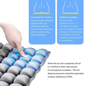 Air Inflatable Seat Cushion Air-Permeable Pressure Relief Water Seat Cushion Lumbar Support Design to Relieve Sciatica for Wheel
Air Inflatable Seat Cushion Air-Permeable Pressure Relief Water Seat Cushion Lumbar Support Design to Relieve Sciatica for Wheel