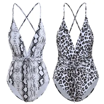 Top Selling underwear Women's Deep V-neck Bandage Leopord Print Jumpsuit Push Up Padded bathing suit Brazillian Female Intimates 
Top Selling underwear Women's Deep V-neck Bandage Leopord Print Jumpsuit Push Up Padded bathing suit Brazillian Female Intimates
