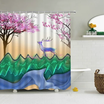European Style Deer Shower Curtain 3d Bathroom Curtain With Hooks Decorative Partition Screen 180*240 Polyester Washable Cloth
European Style Deer Shower Curtain 3d Bathroom Curtain With Hooks Decorative Partition Screen 180*240 Polyester Washable Cloth