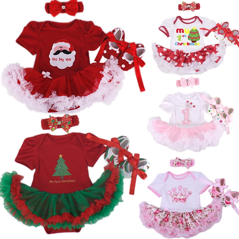 Комплект одежды из 3 предметов для маленьких девочек на Рождество комбинезон с
