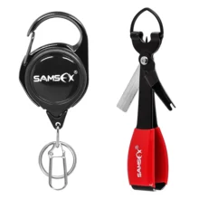 SAMSFX Pro Fast Tie Fishing Quick Knot Tool Nail Knotter Tying Line Cutter Clipper Nipper w/ Zinger Retractor Tackle Accessories