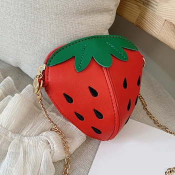 Kawaii Strawberry Leather Chain Crossbody Bags Fashion Leather Fruit Shape Wild Small Square Bag Children Shoulder Chain Bags
Kawaii Strawberry Leather Chain Crossbody Bags Fashion Leather Fruit Shape Wild Small Square Bag Children Shoulder Chain Bags
