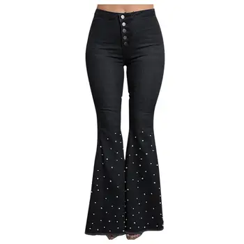 Women Sexy Flare Office Lady Jeans Skinny Beading Denim Bell Bottom Trousers Elegant Casual High Waist Long Pant
Women Sexy Flare Office Lady Jeans Skinny Beading Denim Bell Bottom Trousers Elegant Casual High Waist Long Pant