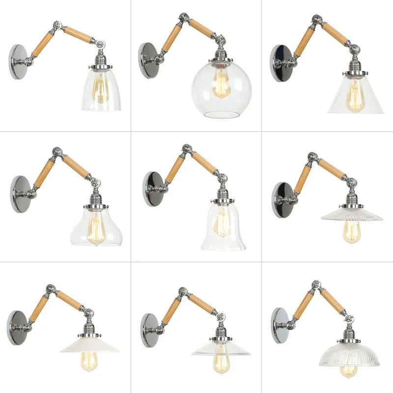 American style industrial style retro coffee restaurant bedroom lamp art wall lamp wood lamp arm iron wall lamp
American style industrial style retro coffee restaurant bedroom lamp art wall lamp wood lamp arm iron wall lamp