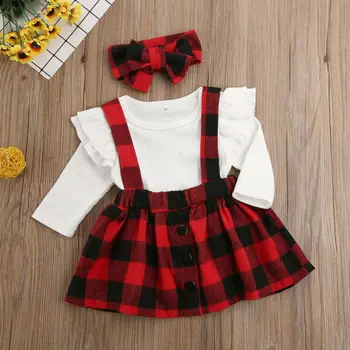 Christmas Kids Baby Girl Clothes Sets 3pcs Knitted Tops Romper Plaids Print Bib Dress+Headband Outfits
Christmas Kids Baby Girl Clothes Sets 3pcs Knitted Tops Romper Plaids Print Bib Dress+Headband Outfits