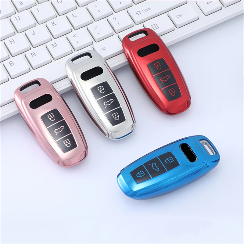 For Audi A6L A7 A8 C8 Q8 D5 2018 2019 Auto Protector Shell Accessories High quality New Soft TPU Full Cover Remote Car Key Case |