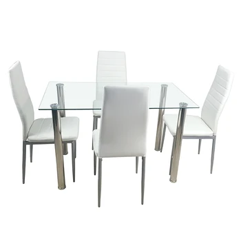 4PCS Dinning table set Tempered Glass Dining Table with Chairs kitchen table glass table dining set furniture Shipping from US
4PCS Dinning table set Tempered Glass Dining Table with Chairs kitchen table glass table dining set furniture Shipping from US