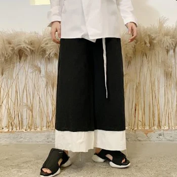Men Cotton Linen Black White Splice Casual Wide Leg Pant Male Japan Streetwear Kimono Trousers Couple Skirt Pant
Men Cotton Linen Black White Splice Casual Wide Leg Pant Male Japan Streetwear Kimono Trousers Couple Skirt Pant