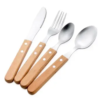 Western Cutlery Dinnerware Sets with Wood Handle Portable Food Fork Spoon Knife Kitchen Dinner Tableware Supplies
Western Cutlery Dinnerware Sets with Wood Handle Portable Food Fork Spoon Knife Kitchen Dinner Tableware Supplies