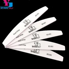 5 Pcs Lime Un Ongle Professionel Lima per Unghie 80/80 Grit Kit Unhas De Gel Del Chiodo Lime Set Bianco Luna di Stile acrilico Blocco Lima per Unghie(China)