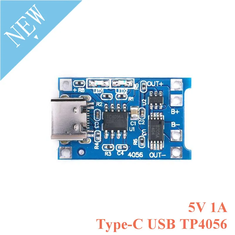 Type-C USB TP4056 1A 4.5V to 5V 18650 Li-ion Lithium Battery Charging Board Charger Module with Protection For Arduino Diy Kit
Type-C USB TP4056 1A 4.5V to 5V 18650 Li-ion Lithium Battery Charging Board Charger Module with Protection For Arduino Diy Kit