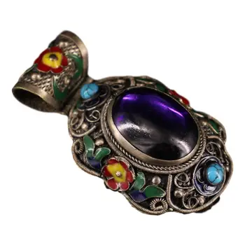 LaoJunLu Pure Copper Inlaid Gemstone Cloisonne Pendant Weighs 48G Imitation antique bronze masterpiece collection of solitary
LaoJunLu Pure Copper Inlaid Gemstone Cloisonne Pendant Weighs 48G Imitation antique bronze masterpiece collection of solitary