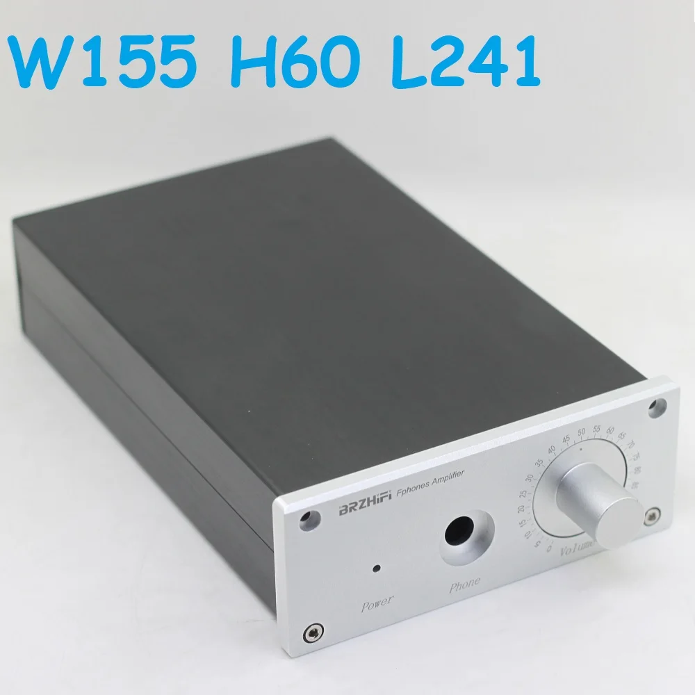 

Headphone Amp Chassis DIY Anodized Aluminum PSU Earphone Case Hifi Audio Enclosure Amplifier Housing Hi-End Shell W155 H60 L241