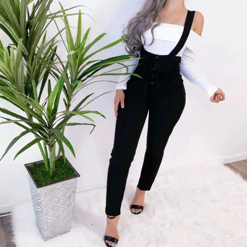 Women Autumn Solid Black Overalls Ladies Spring Casual Button Slim Jumpsuits Playsuits Bodysuits
Women Autumn Solid Black Overalls Ladies Spring Casual Button Slim Jumpsuits Playsuits Bodysuits