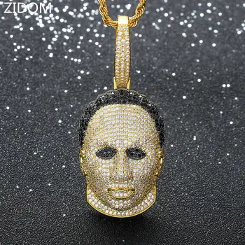 Men Hip hop iced out bling mask pendant necklaces High quality micro pave AAA Zircon charm Hiphop necklace fashion jewelry gifts
Men Hip hop iced out bling mask pendant necklaces High quality micro pave AAA Zircon charm Hiphop necklace fashion jewelry gifts