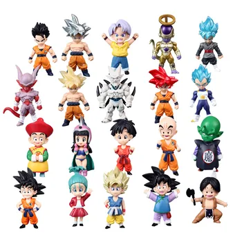 

1pcs/lot Mini Dragon Ball Z Super Saiyan Son Gohan Goku figure dragonball Figurine trunks vegeta chichi lazuli freeza toys