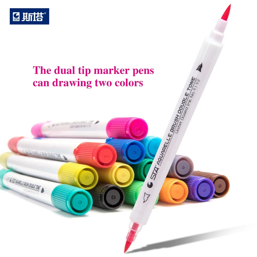 STA 14 Pcs 28 Color Brush Pens Watercolor Brush Markers Fineliner Chameleon Art Markers Soft Calligraphy Pens Aquarelle Markers
STA 14 Pcs 28 Color Brush Pens Watercolor Brush Markers Fineliner Chameleon Art Markers Soft Calligraphy Pens Aquarelle Markers