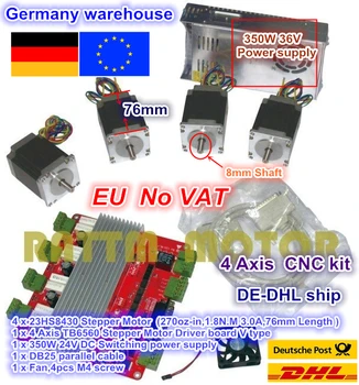 EU.DE free 4 Axis CNC controller kit 4pcs NEMA23 stepper motor 270oz-in 3A & 4 Axis TB6560 Driver board & 350W 24V power supply
EU.DE free 4 Axis CNC controller kit 4pcs NEMA23 stepper motor 270oz-in 3A & 4 Axis TB6560 Driver board & 350W 24V power supply