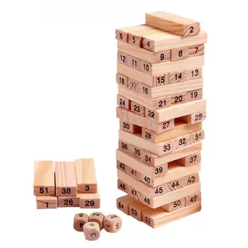 54Pcs Wood Building Tower Hardwood Blocks Toy Domino Stacker Board Game Family/party Funny Extract Blocks Game for Children
54Pcs Wood Building Tower Hardwood Blocks Toy Domino Stacker Board Game Family/party Funny Extract Blocks Game for Children
