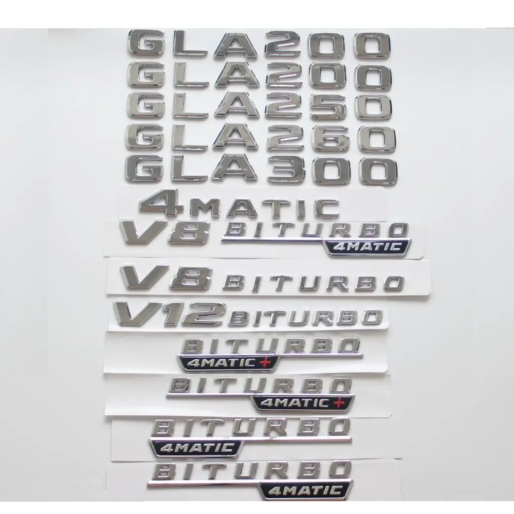 For Mercedes Benz Chrome Letters W156 GLA180 GLA200 GLA220 GLA250 GLA260 GLA280 GLA300 GLA320 GLA350 Emblem Badge 4MATIC Emblems
For Mercedes Benz Chrome Letters W156 GLA180 GLA200 GLA220 GLA250 GLA260 GLA280 GLA300 GLA320 GLA350 Emblem Badge 4MATIC Emblems