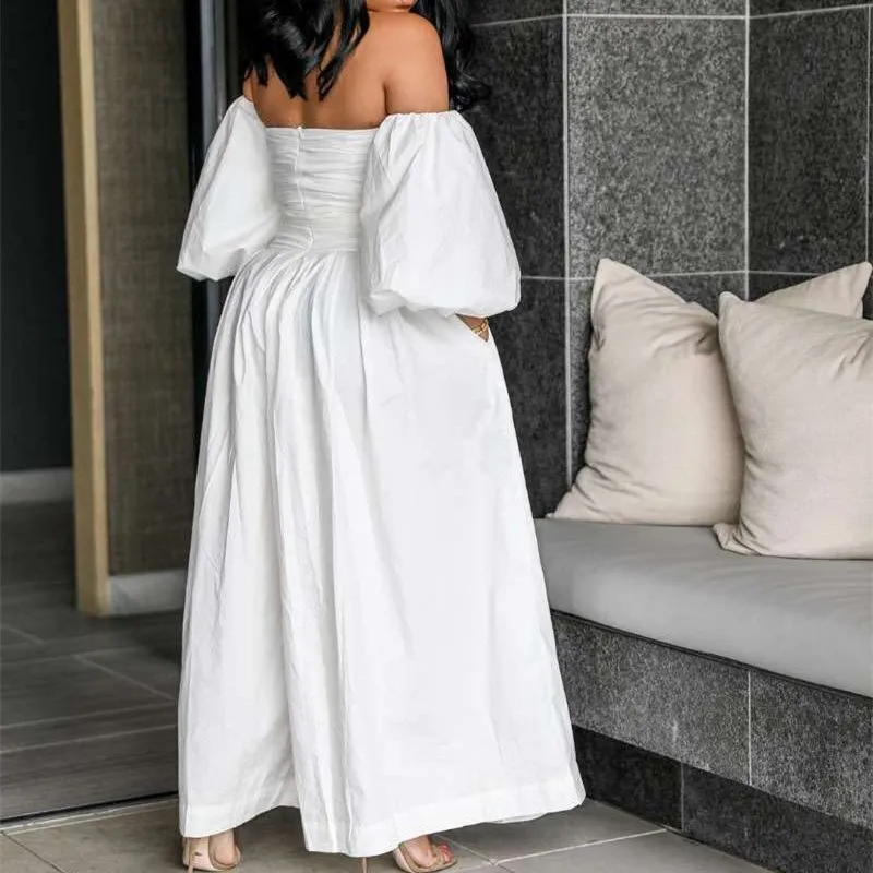 2019 Summer Sexy Puff Sleeve Wide Leg Jumpsuit Women Off Shoulder Backless Plus Size Romper Loose Casual Overall 
2019 Summer Sexy Puff Sleeve Wide Leg Jumpsuit Women Off Shoulder Backless Plus Size Romper Loose Casual Overall