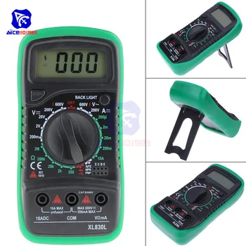 diymore XL830L LCD Display Backlight Portable Multimeter AC DC Voltmeter Ammeter Ohmmeter Voltage Current Tester with Test Leads
diymore XL830L LCD Display Backlight Portable Multimeter AC DC Voltmeter Ammeter Ohmmeter Voltage Current Tester with Test Leads