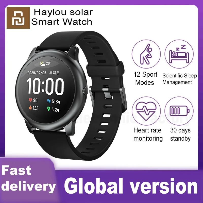 Фото Смарт-часы YouPin Haylou Solar с пульсометром IP68 Bluetooth LS05 | Электроника
