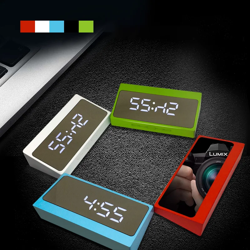 New Simple LED Mirror Alarm Clock Digital Snooze Table Clock Wake Up Light Electronic Large Time Temperature Display Home Decor
New Simple LED Mirror Alarm Clock Digital Snooze Table Clock Wake Up Light Electronic Large Time Temperature Display Home Decor
