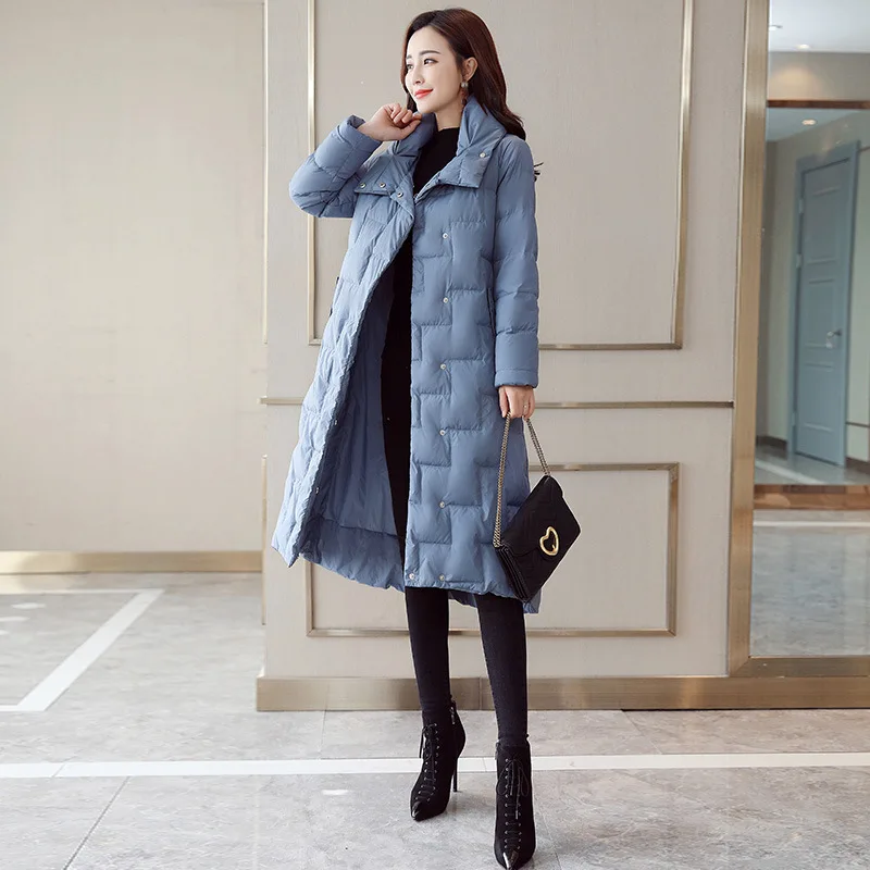Cotton-padded Clothes Female Winter 2018 New Style Korean-style Long over-the-Knee Cotton Coat Slimming Versatile Thick down Fea 
Cotton-padded Clothes Female Winter 2018 New Style Korean-style Long over-the-Knee Cotton Coat Slimming Versatile Thick down Fea