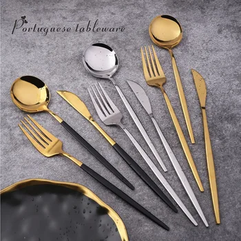 Stainless Steel Mirror Portuguese Tableware Set Meal Knife Fork Spoon Teaspoon Simple Exquisite Flatware Set WB1048
Stainless Steel Mirror Portuguese Tableware Set Meal Knife Fork Spoon Teaspoon Simple Exquisite Flatware Set WB1048