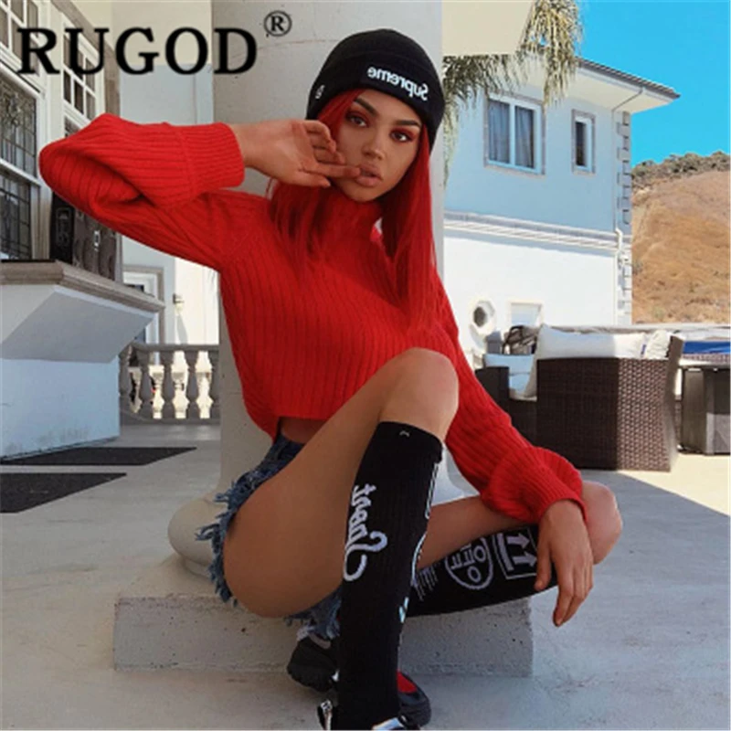RUGOD Women solid red sweater pullover turtleneck loose high waist slim knitted pullovers 2019 new autumn fashion modis sexy top
RUGOD Women solid red sweater pullover turtleneck loose high waist slim knitted pullovers 2019 new autumn fashion modis sexy top