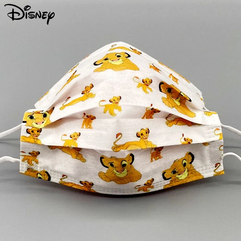 Фото 10/20/30/40/50PCS Disney Lion King Simba Pattern Children's Disposable Mask 3-Layer Non-woven Dust-proof Allergy Face Shield  Красота | Маски и антисептики (1005003330274570)