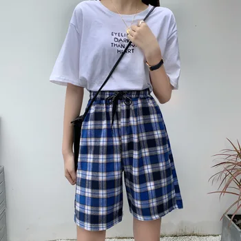 Korean Casual Pants Women Loose Plaid Drawstring Track Pants 2020 Summer Harajuku Retro Unisex Straight High Waist Pant
Korean Casual Pants Women Loose Plaid Drawstring Track Pants 2020 Summer Harajuku Retro Unisex Straight High Waist Pant