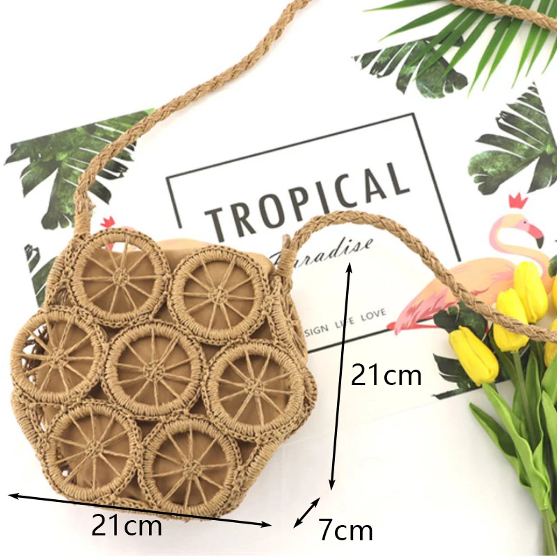 Gusure Hollow Woven Straw Bag - Multi-Size Summer Collection 31 H5534b0f30bbb4c6496e7f5425ec7ccccV